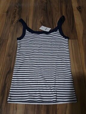 J.Crew Tank Top Striped Blue & White XS NWT